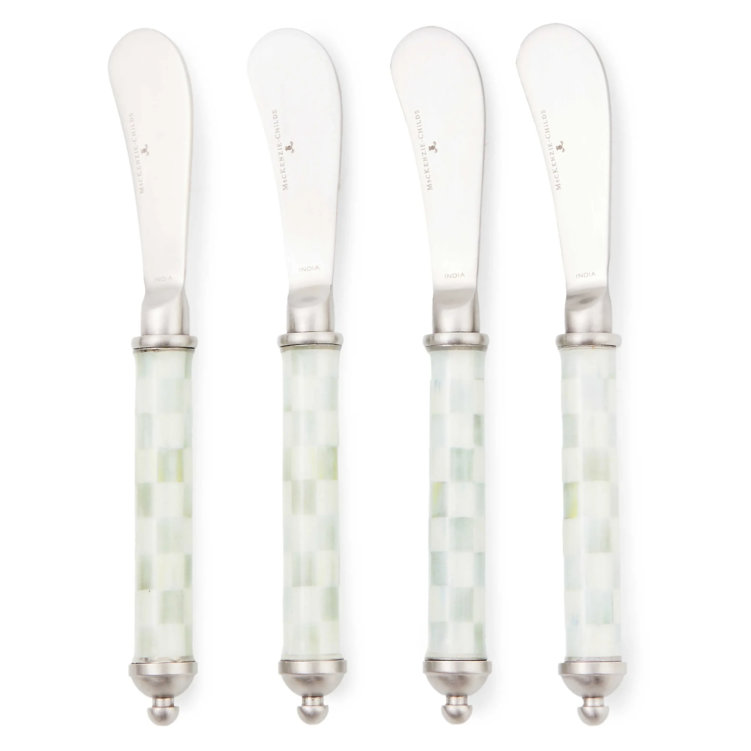 MacKenzie-Childs Sterling Check Supper Club Spreaders Set| Fall Entertaining|Serveware