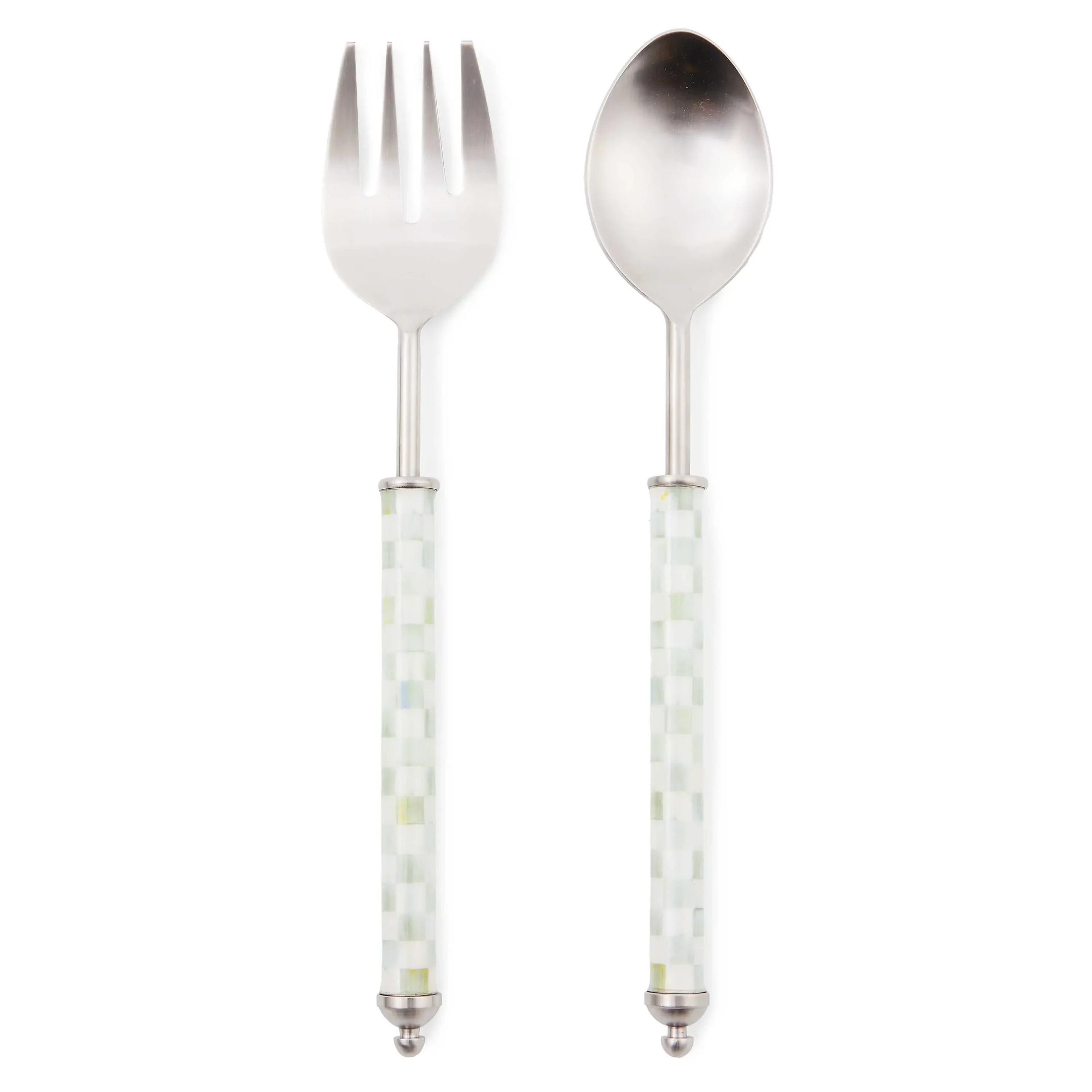 MacKenzie-Childs Sterling Check Supper Club Salad Serving Set| Fall Entertaining|Serveware