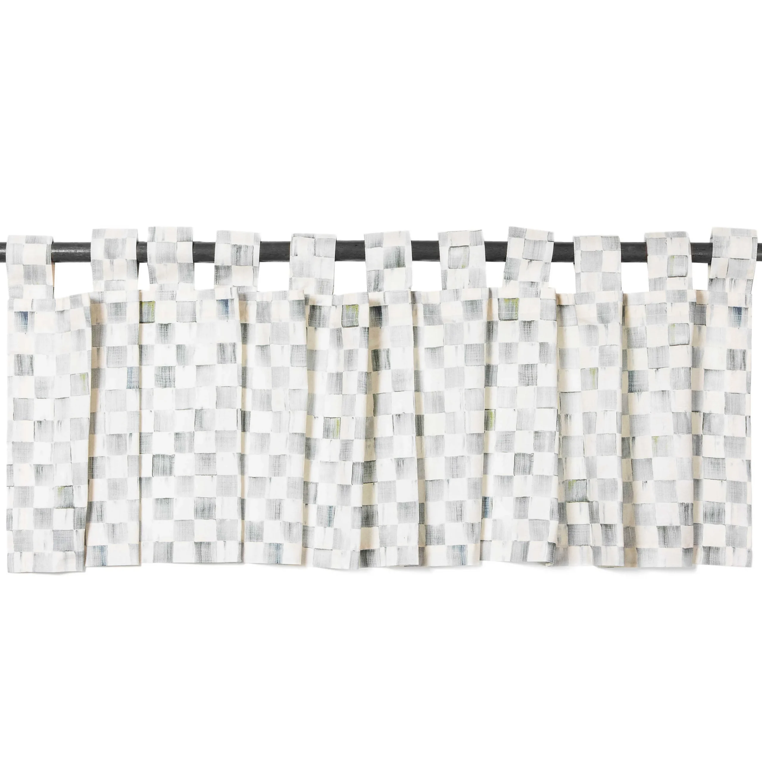 MacKenzie-Childs Sterling Check Tab Top Valance| Room Accents