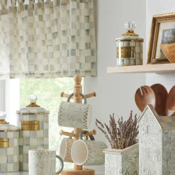 MacKenzie-Childs Sterling Check Tab Top Valance| Room Accents