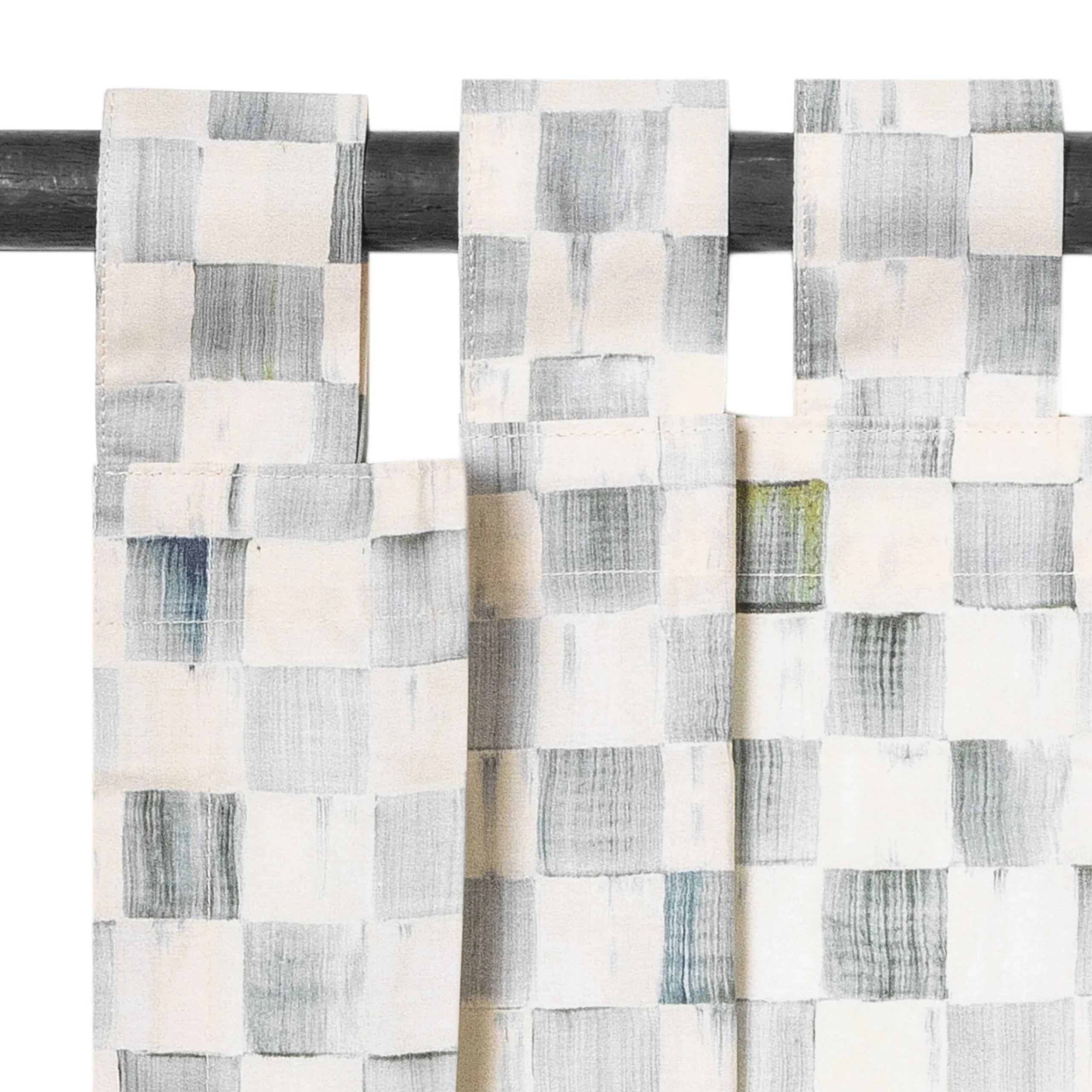 MacKenzie-Childs Sterling Check Tab Top Valance| Room Accents