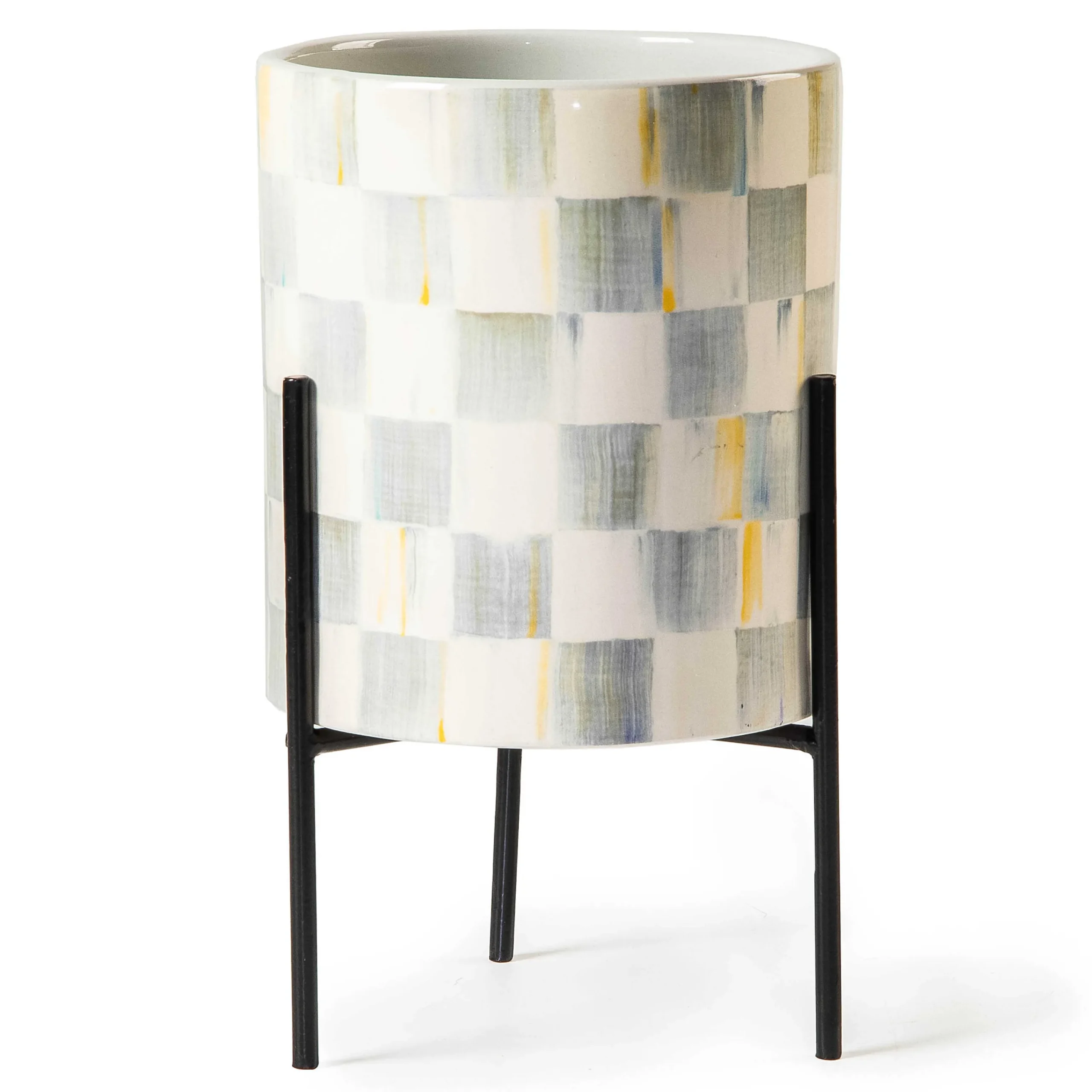 MacKenzie-Childs Sterling Check Tabletop Planter| Spring|Greenery & Florals