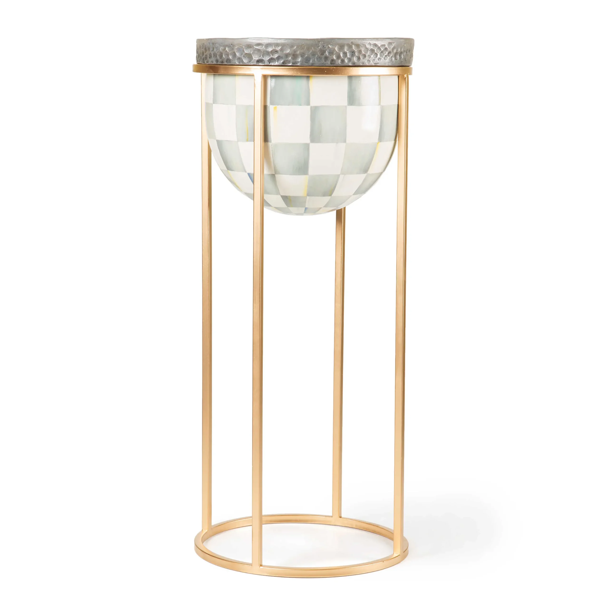 MacKenzie-Childs Sterling Check Tall Plant Stand| Outdoor|Room Accents
