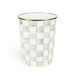 MacKenzie-Childs Sterling Check Waste Bin| Bath & Bath Accessories|Room Accents