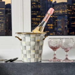 MacKenzie-Childs Sterling Check Wine Cooler| Bar Entertaining|Serveware