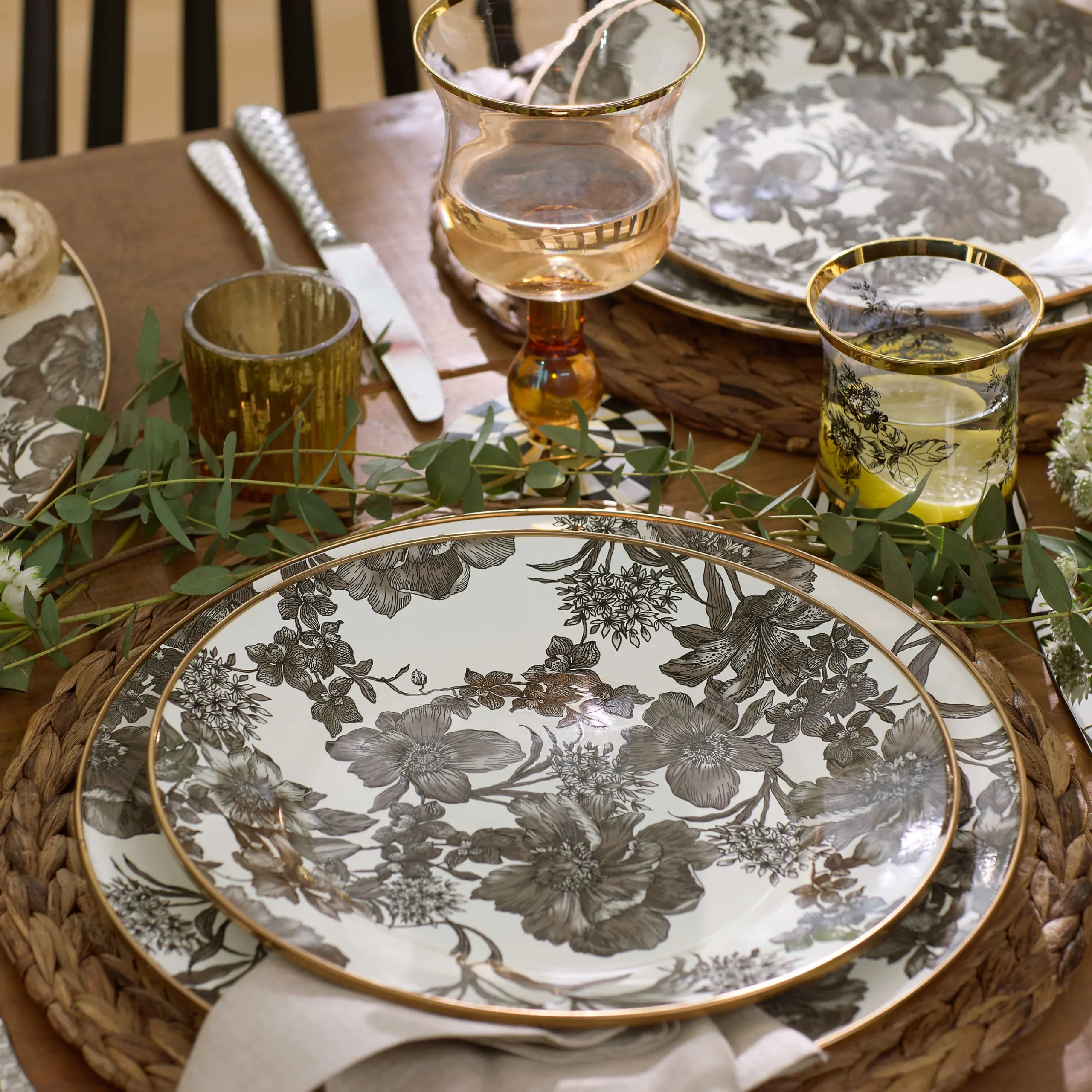 MacKenzie-Childs Sterling English Garden Enamel Dinner Plate| Spring|Dinnerware & Flatware