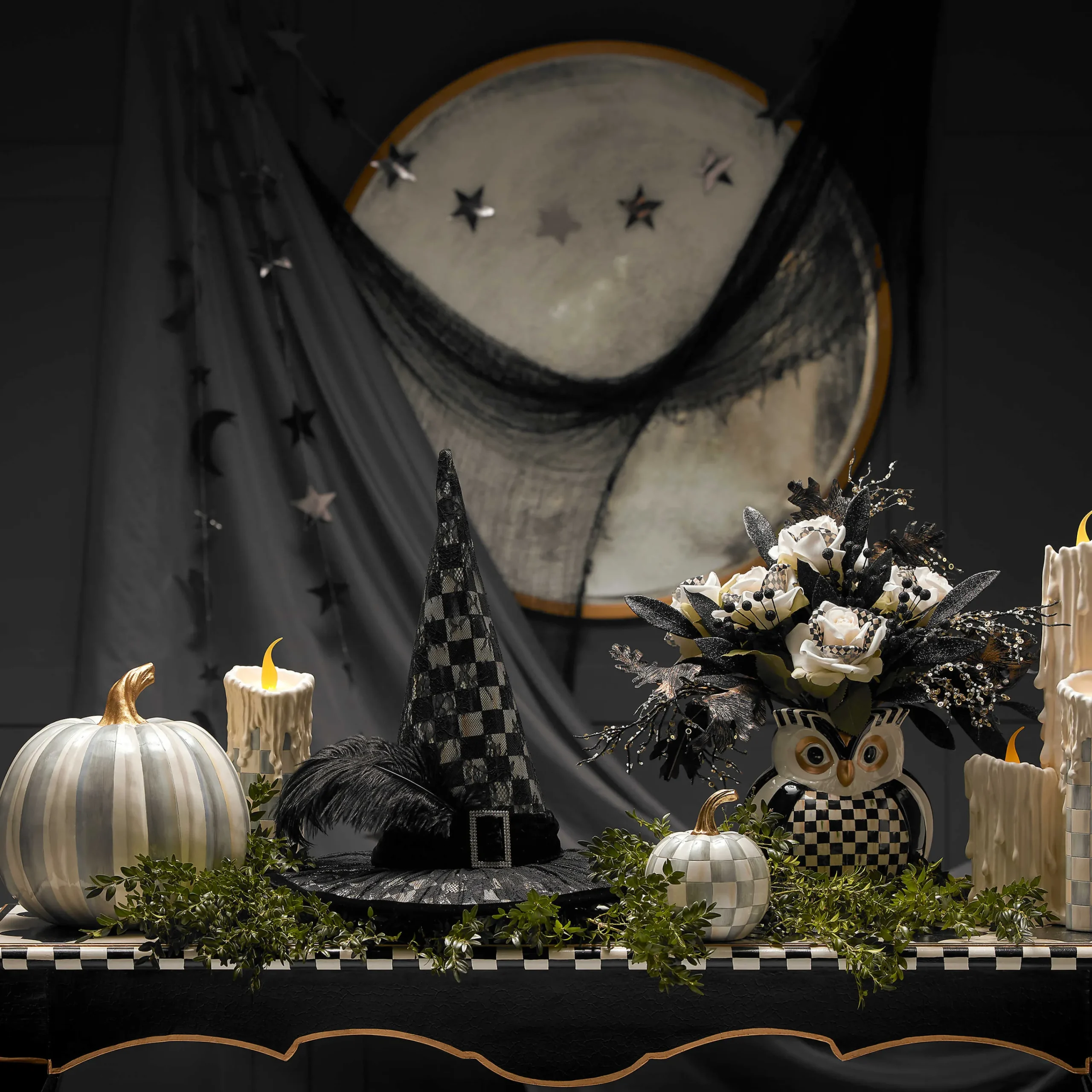MacKenzie-Childs Sterling Stripe Medium Pumpkin| Pumpkins|The Halloween Shop