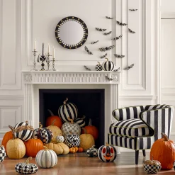 MacKenzie-Childs Sterling Stripe Medium Pumpkin| Pumpkins|The Halloween Shop