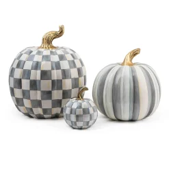 MacKenzie-Childs Sterling Stripe Medium Pumpkin| Pumpkins|The Halloween Shop