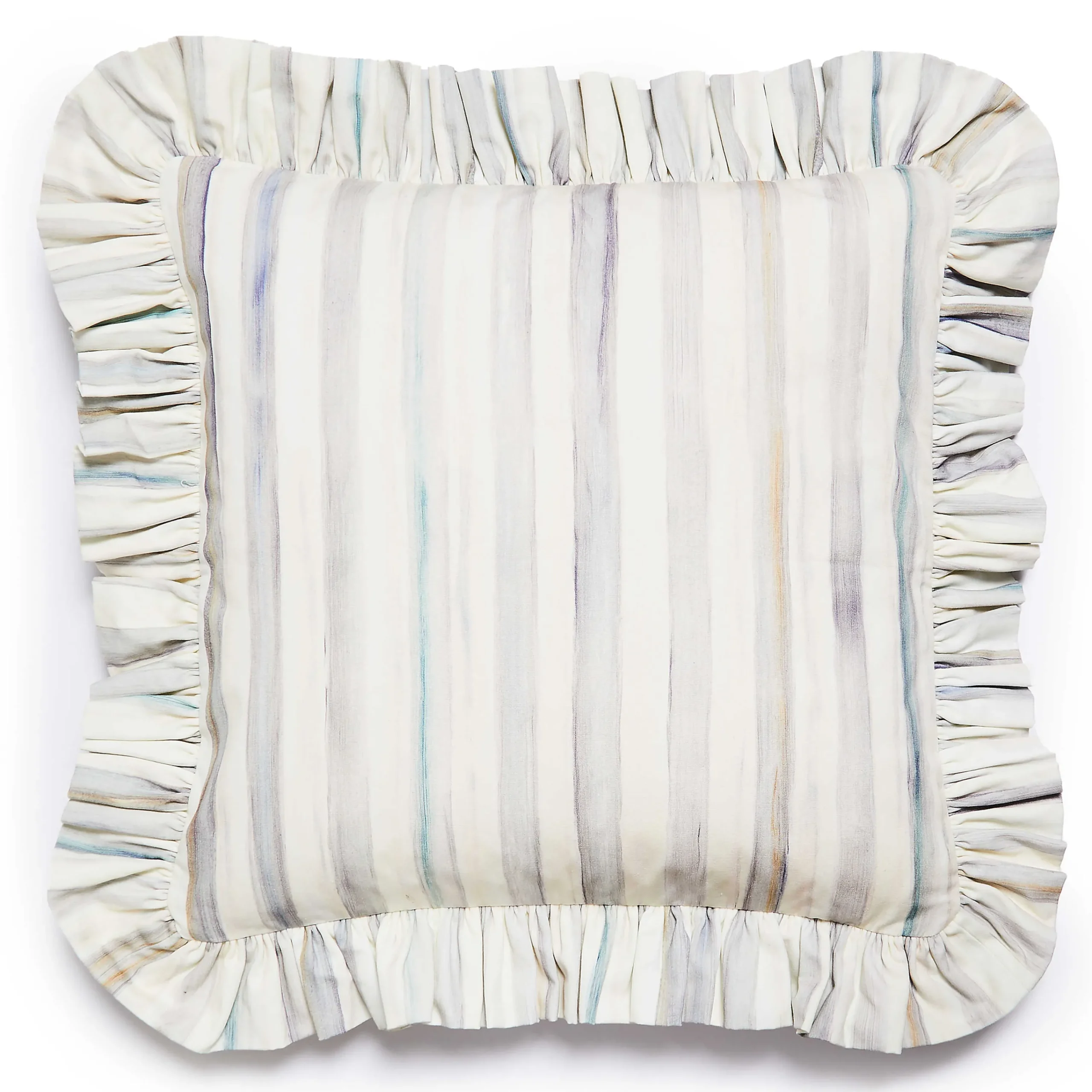 MacKenzie-Childs Sterling Stripe Ruffle Throw Pillow| Pillows, Throws, & Cushions