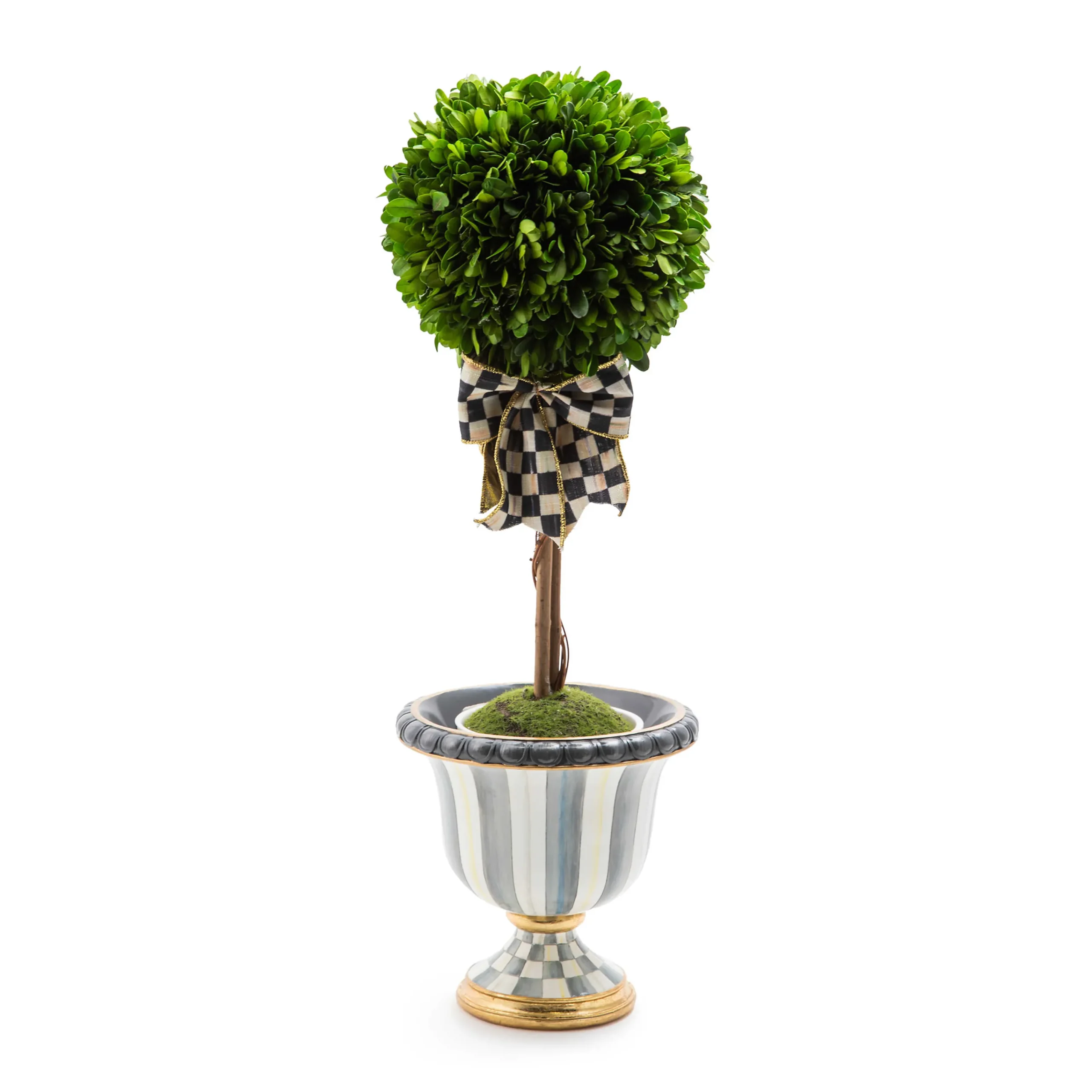 MacKenzie-Childs Sterling Stripe Tabletop Urn| Outdoor|Room Accents
