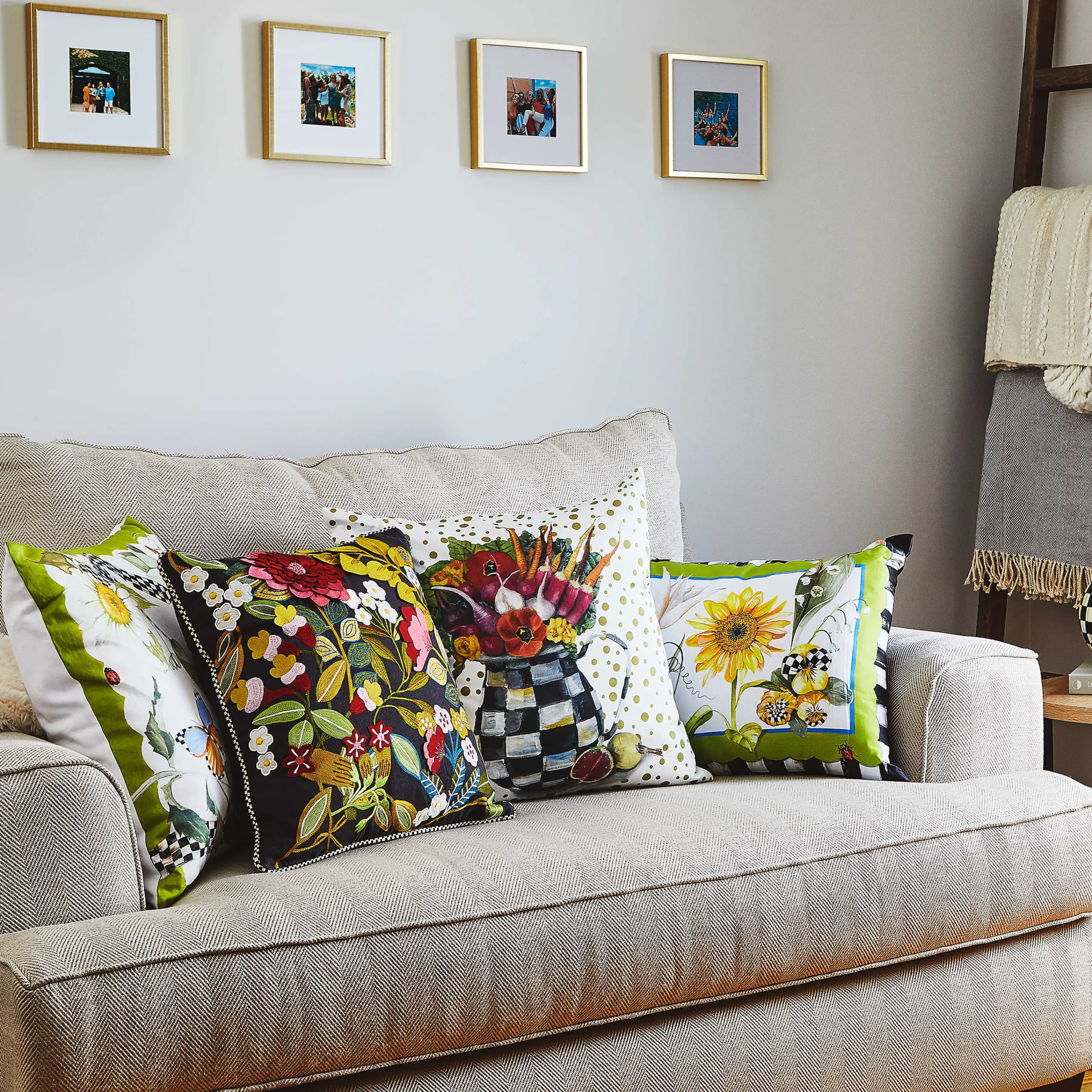 MacKenzie-Childs Sunflower Throw Pillow| Spring|Pillows, Throws, & Cushions