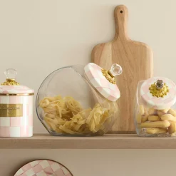 MacKenzie-Childs Sweets Jar with Rosy Check Enamel Lid| Spring|Kitchen Storage & Organization