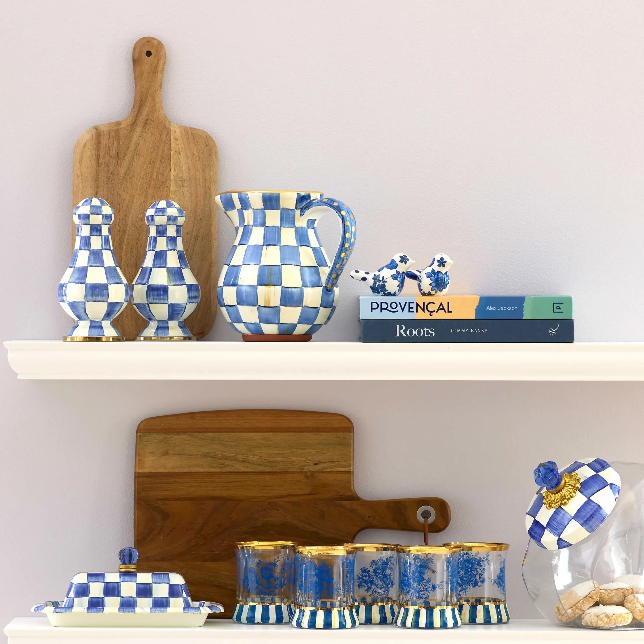 MacKenzie-Childs Sweets Jar with Royal Check Lid| Kitchen Storage & Organization