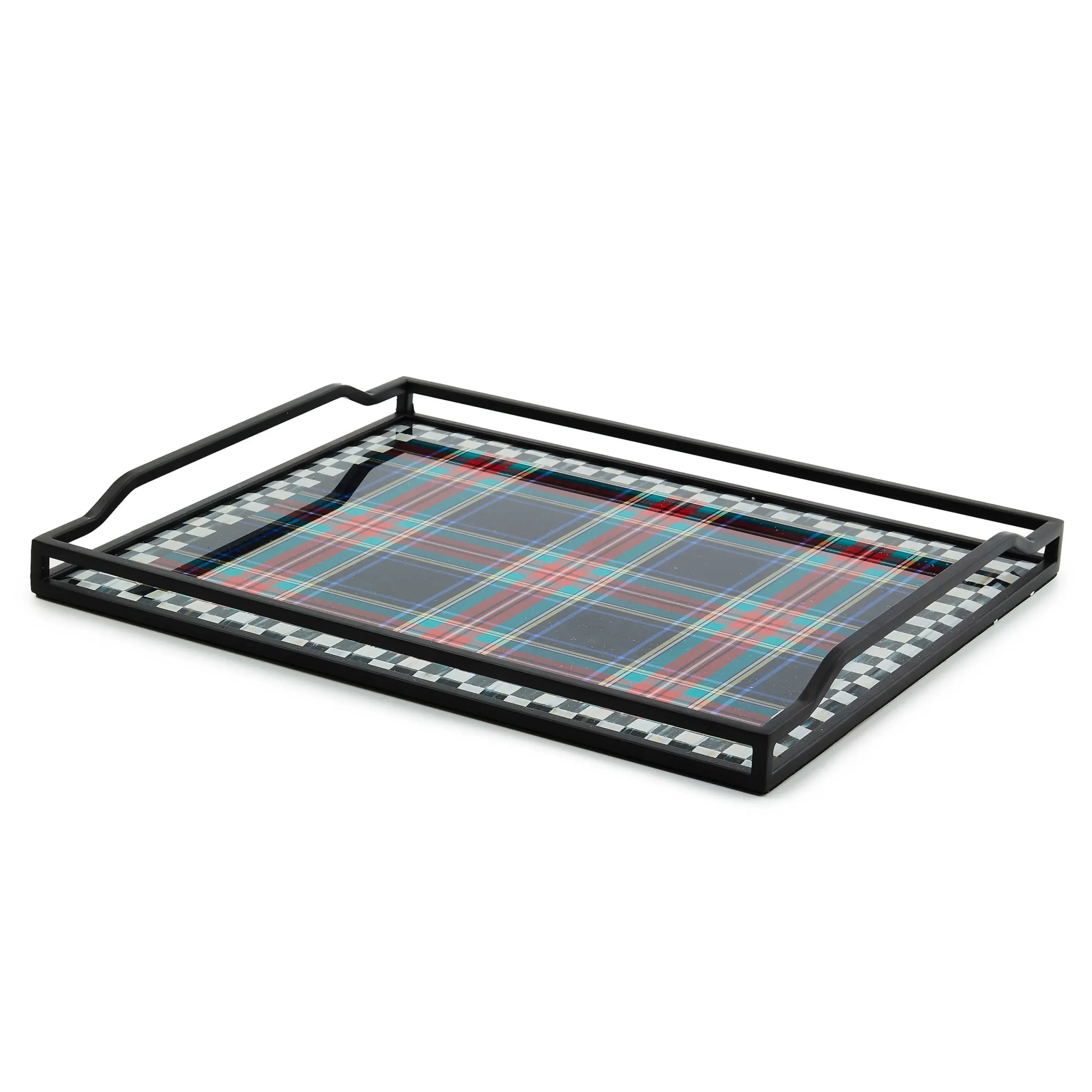 MacKenzie-Childs Tartan Black Butler's Tray| Room Accents
