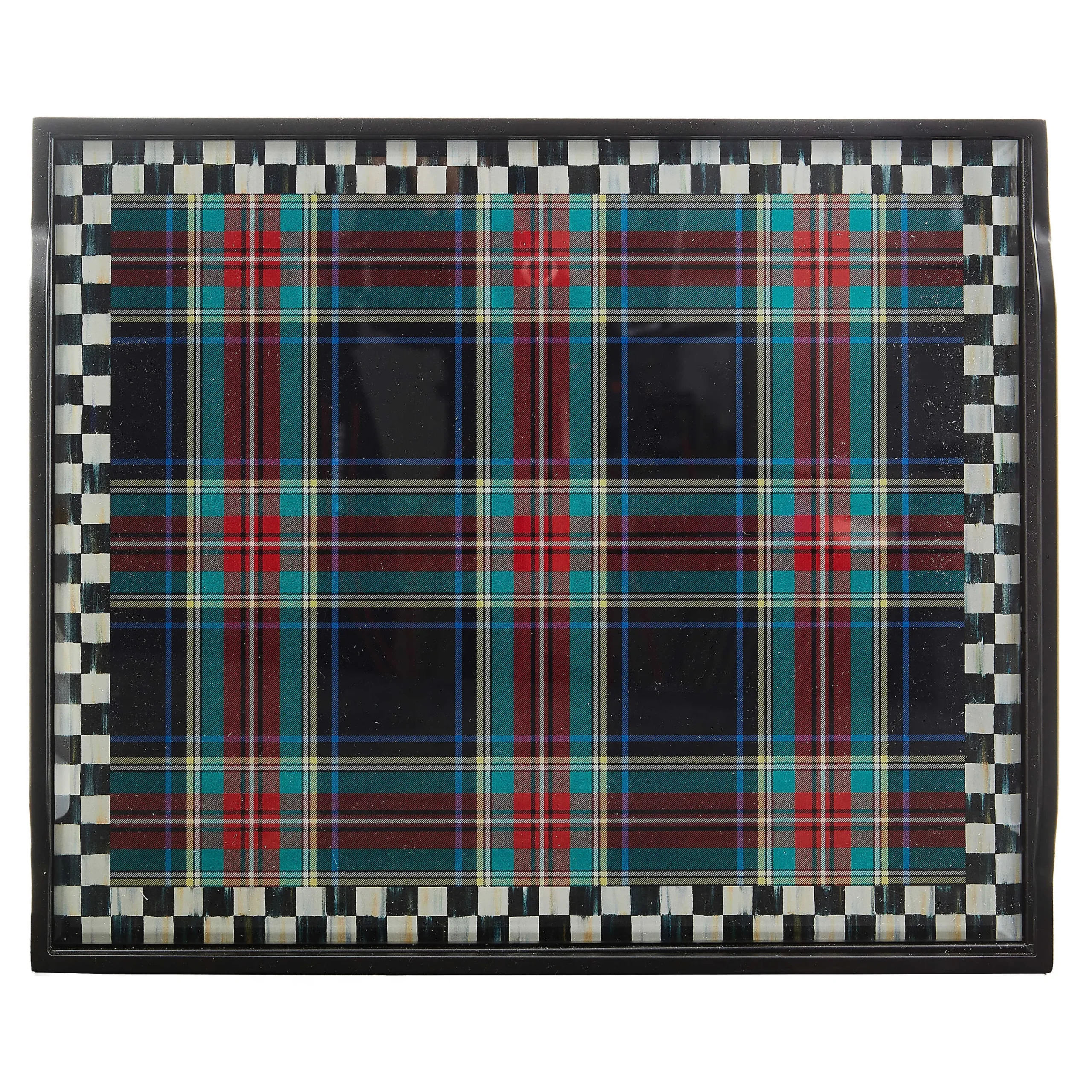 MacKenzie-Childs Tartan Black Butler's Tray| Room Accents