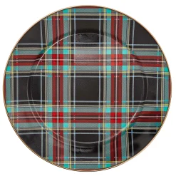 MacKenzie-Childs Tartan Black Charger| Dinnerware & Flatware