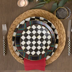 MacKenzie-Childs Tartan Black Dinner Plate| Dinnerware & Flatware