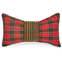 MacKenzie-Childs Tartan Red Bow Throw Pillow| Pillows, Throws, & Cushions
