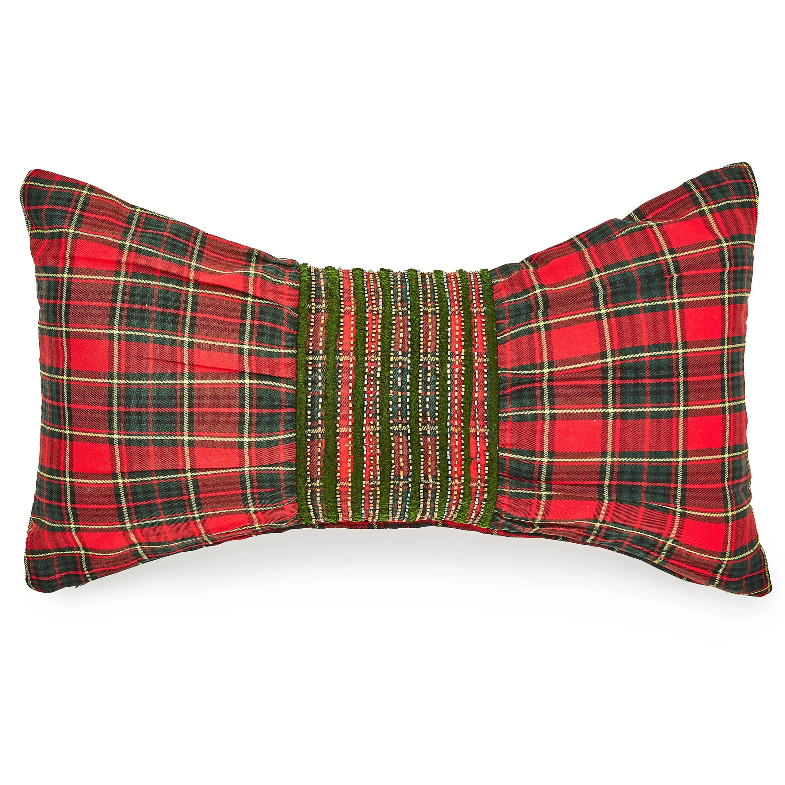 MacKenzie-Childs Tartan Red Bow Throw Pillow| Pillows, Throws, & Cushions