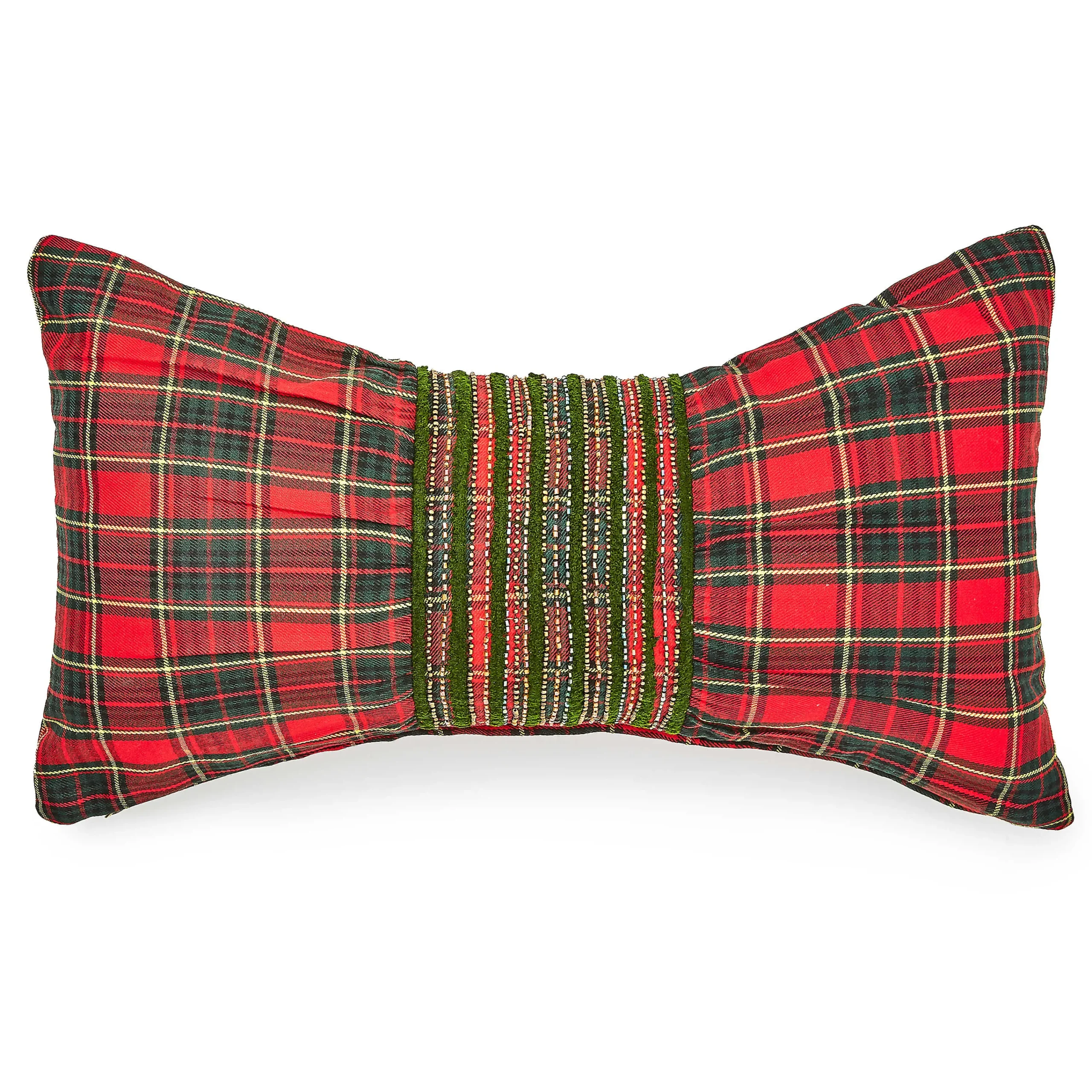MacKenzie-Childs Tartan Red Bow Throw Pillow| Pillows, Throws, & Cushions