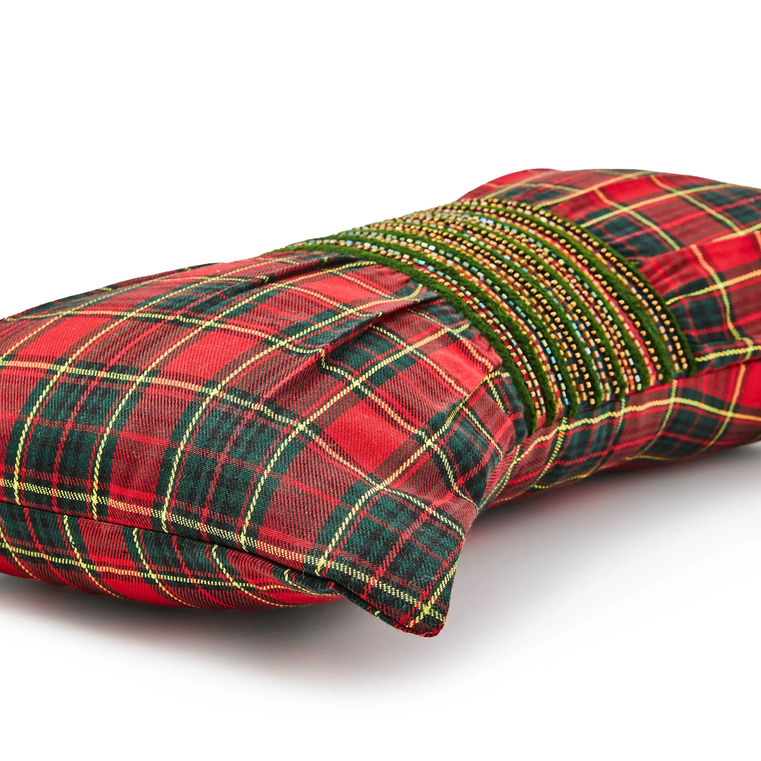 MacKenzie-Childs Tartan Red Bow Throw Pillow| Pillows, Throws, & Cushions