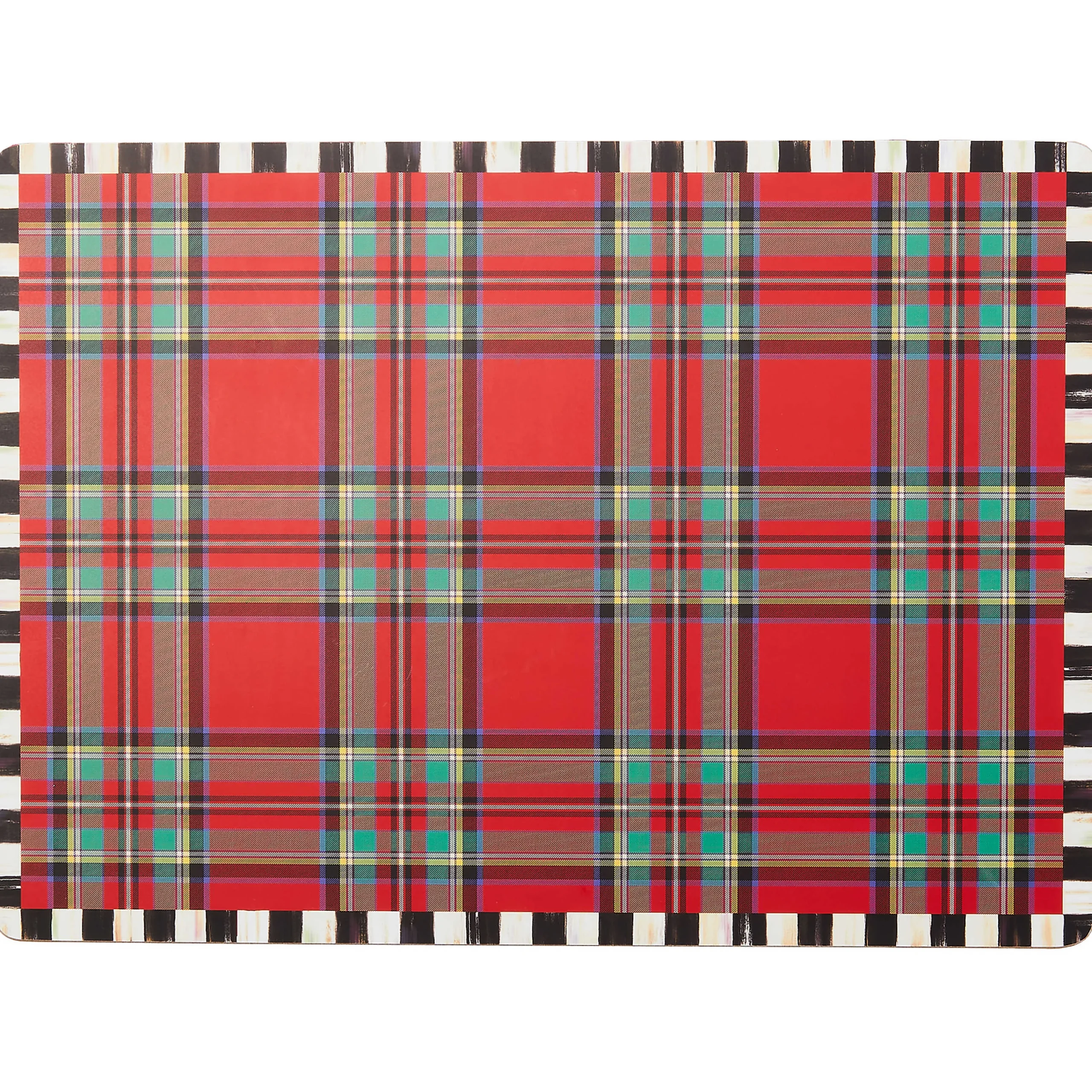 MacKenzie-Childs Tartan Red Cork Back Placemats, Set of 4| Kitchen & Dining Sets|Table Accessories
