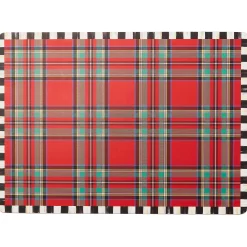 MacKenzie-Childs Tartan Red Cork Back Placemats, Set of 4| Kitchen & Dining Sets|Table Accessories