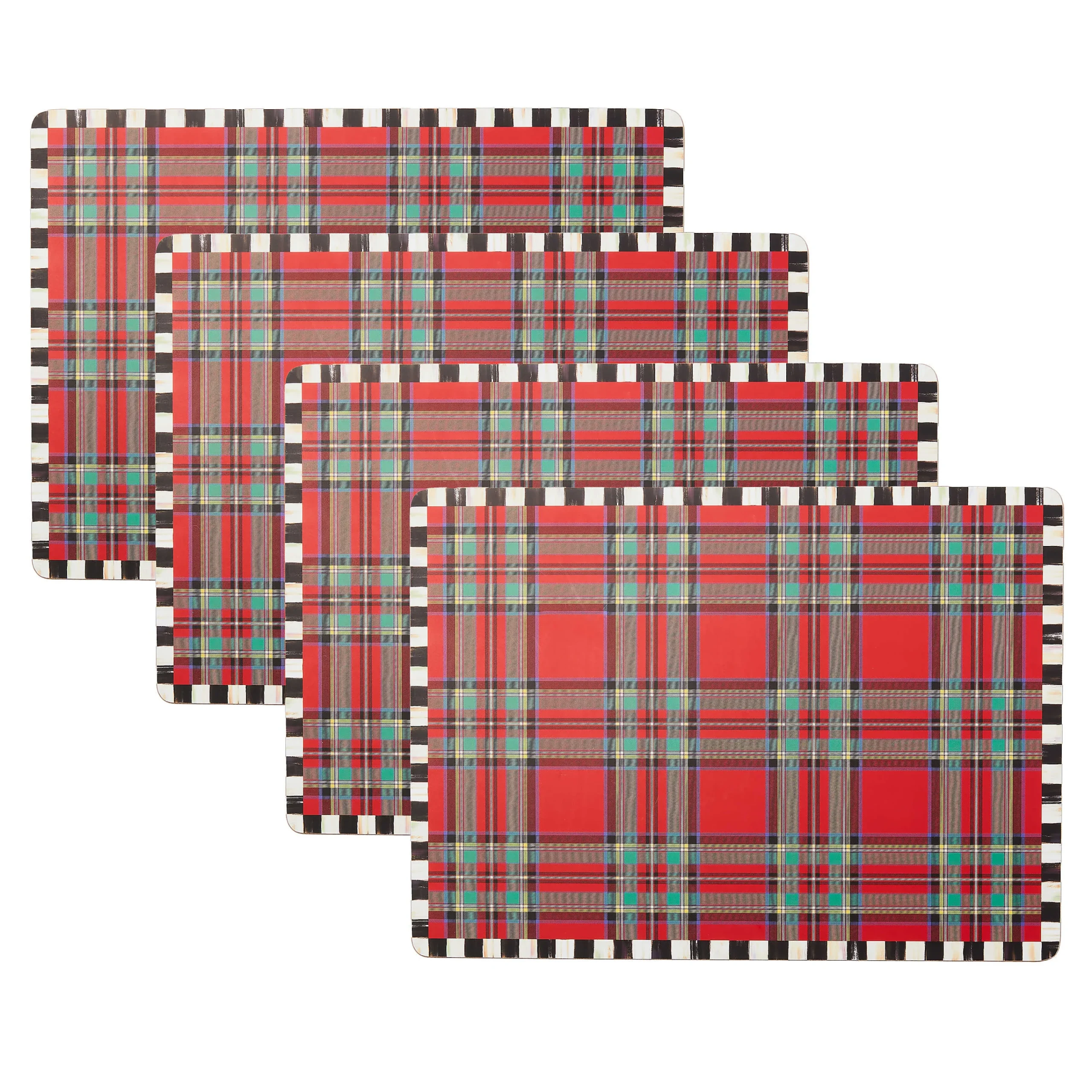 MacKenzie-Childs Tartan Red Cork Back Placemats, Set of 4| Kitchen & Dining Sets|Table Accessories