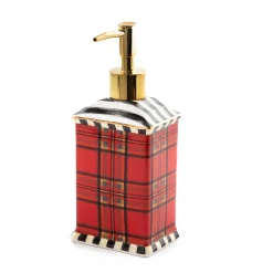 MacKenzie-Childs Tartan Red Soap Pump| Holiday|Bath & Bath Accessories