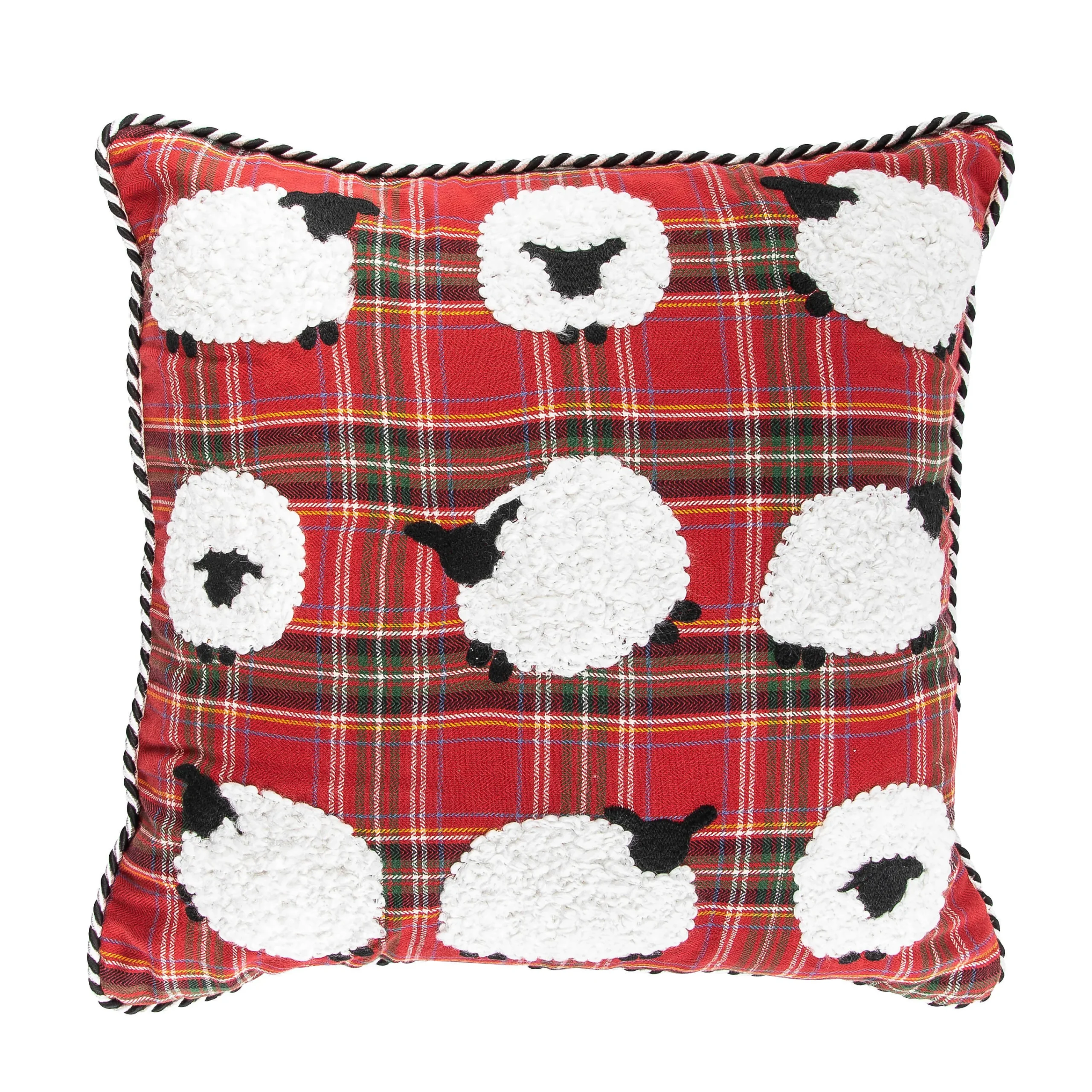 MacKenzie-Childs Tartan Sheep Throw Pillow| Holiday|Pillows, Throws, & Cushions