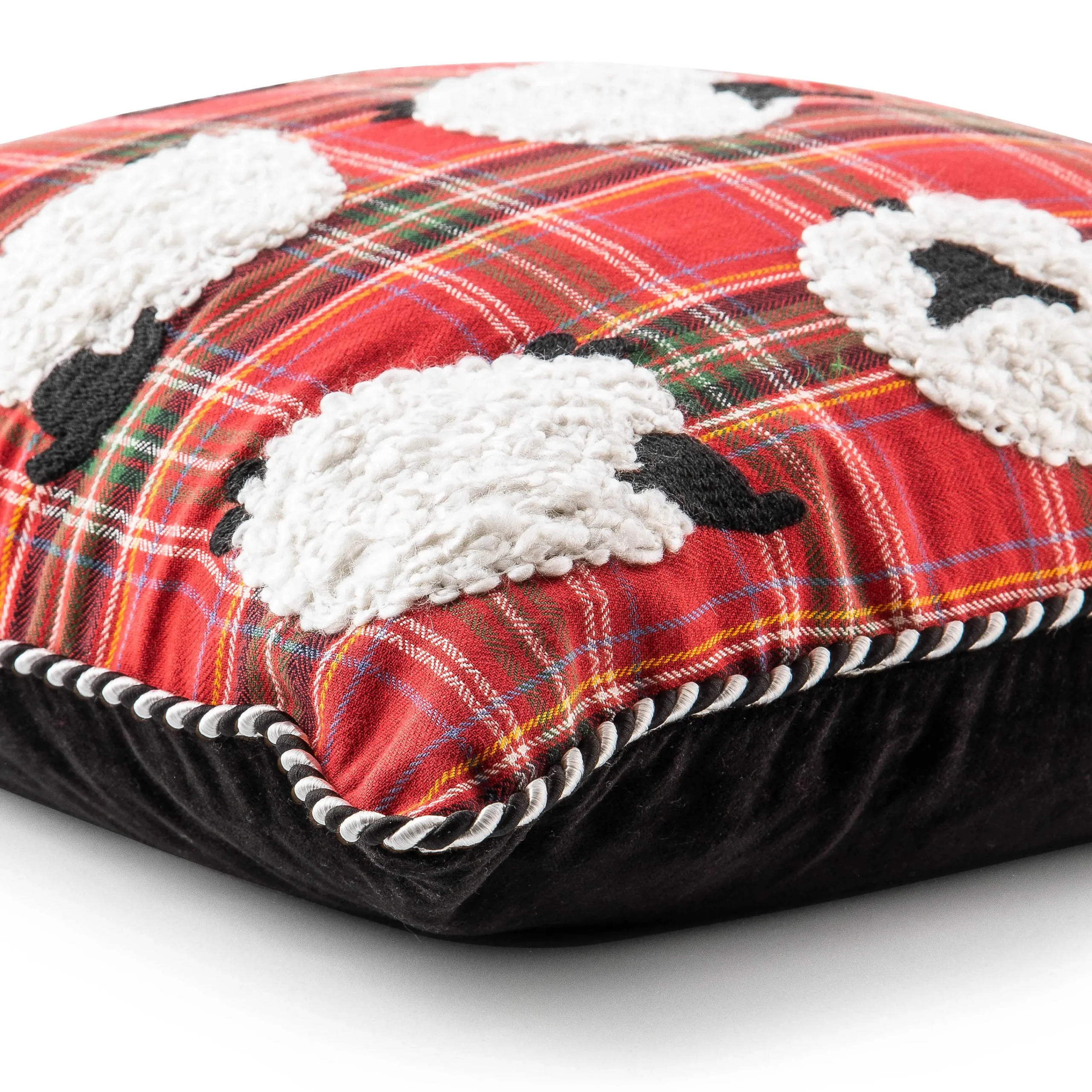 MacKenzie-Childs Tartan Sheep Throw Pillow| Holiday|Pillows, Throws, & Cushions