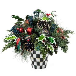 MacKenzie-Childs Tartastic Centerpiece| Holiday|Greenery & Florals