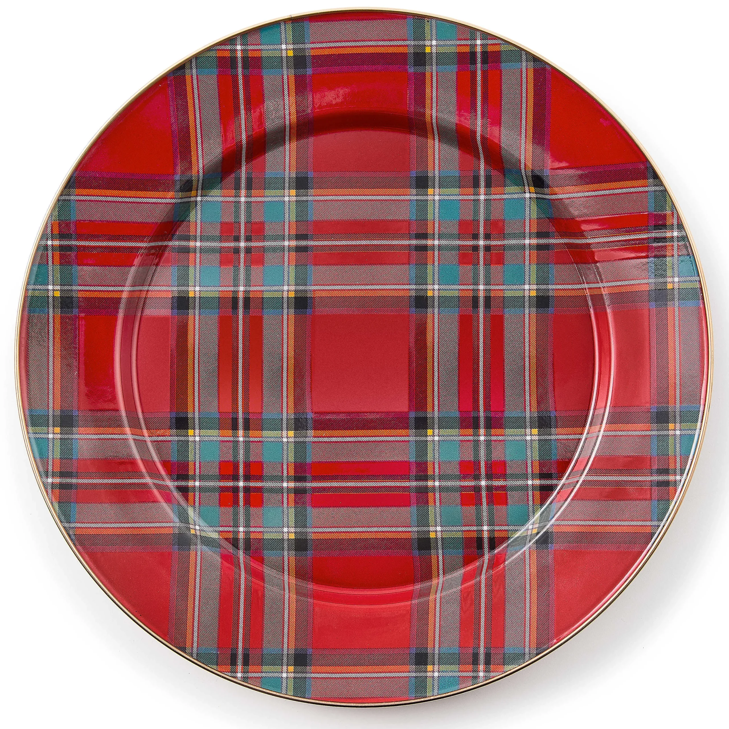 MacKenzie-Childs Tartastic Enamel Charger - Red| Holiday|Dinnerware & Flatware