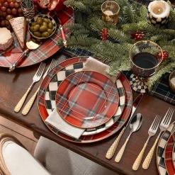 MacKenzie-Childs Tartastic Enamel Charger - Red| Holiday|Dinnerware & Flatware