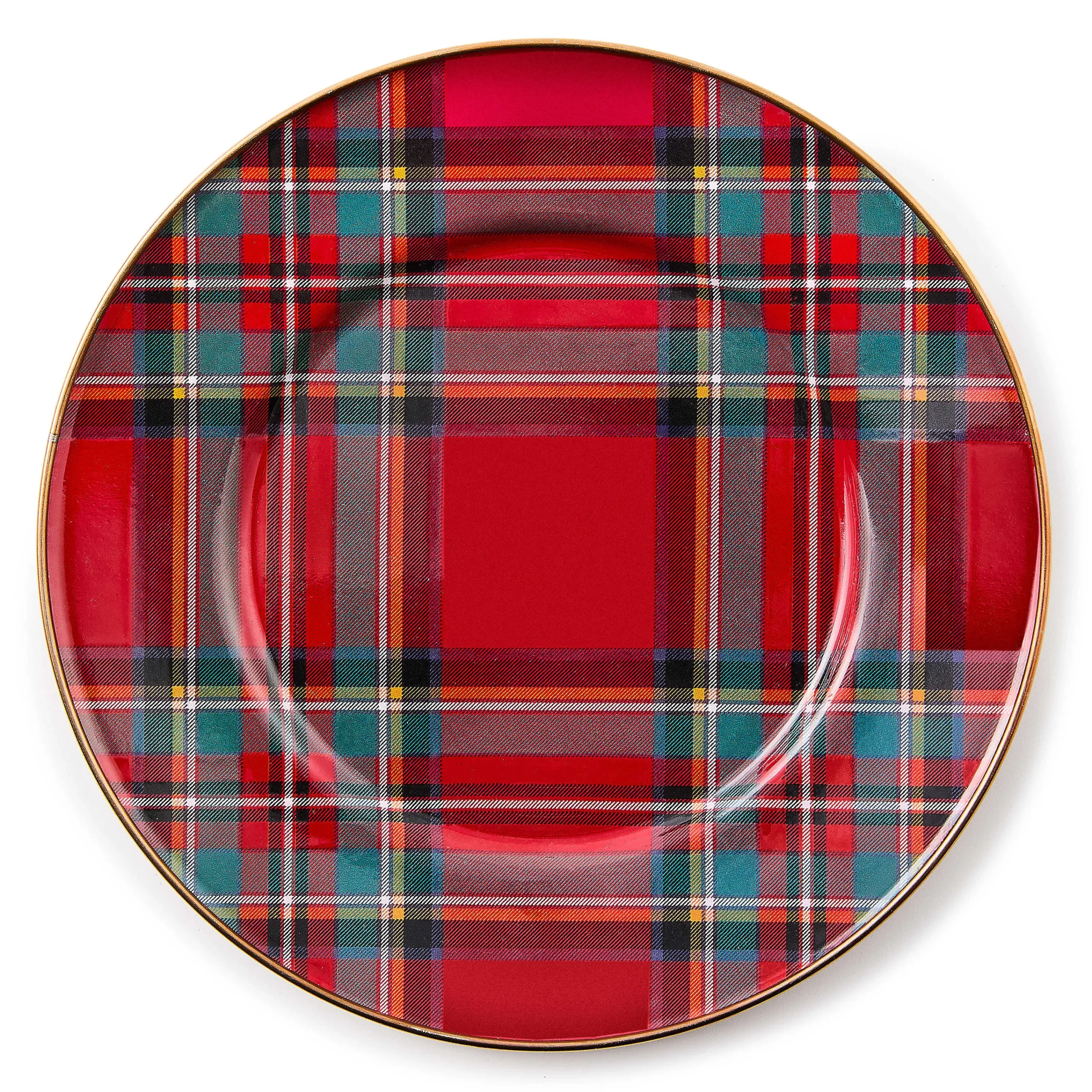 MacKenzie-Childs Tartastic Enamel Dinner Plate - Red| Holiday|Dinnerware & Flatware