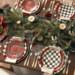 MacKenzie-Childs Tartastic Enamel Dinner Plate - Red| Holiday|Dinnerware & Flatware