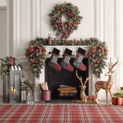 MacKenzie-Childs Tartastic Illuminated Swag| Holiday|Greenery & Florals