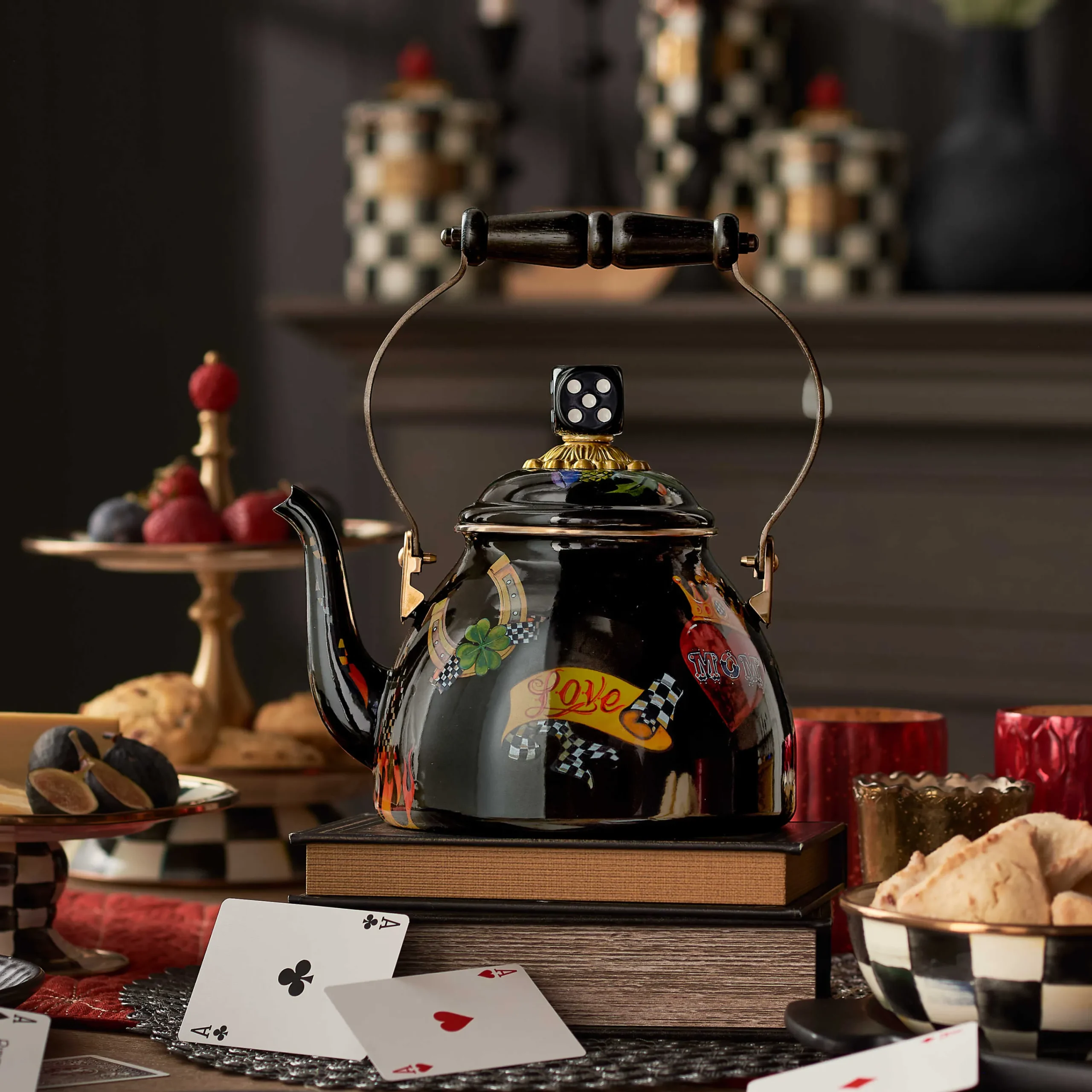 MacKenzie-Childs Tattoo 2 Quart Tea Kettle| Fall Entertaining|Tea Kettles