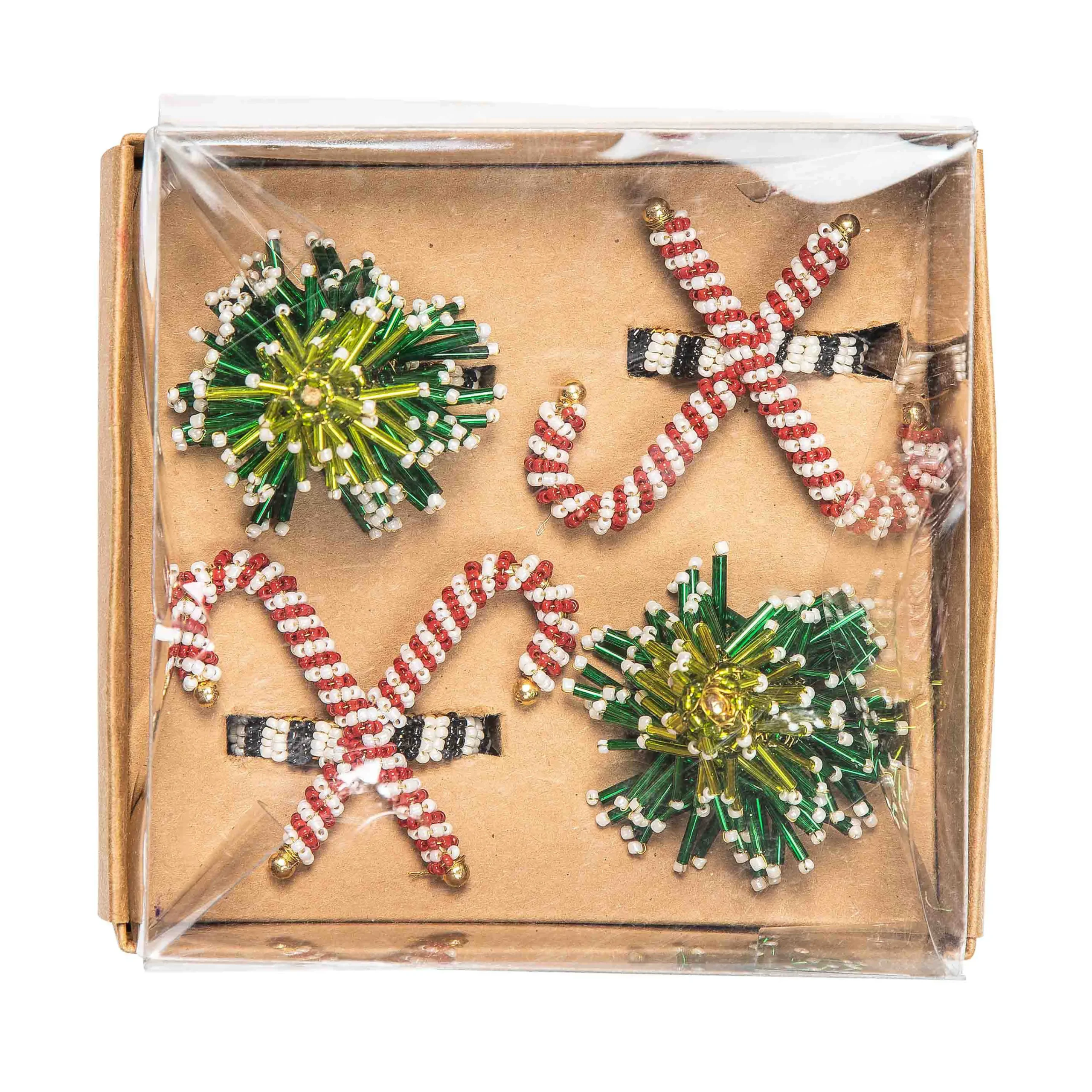 MacKenzie-Childs Tree Candy Cane Napkin Rings, Set of 4| Holiday|Kitchen & Dining Sets