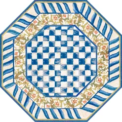 MacKenzie-Childs Truly Royal Check 6' Octagon Washable Rug| Rugs