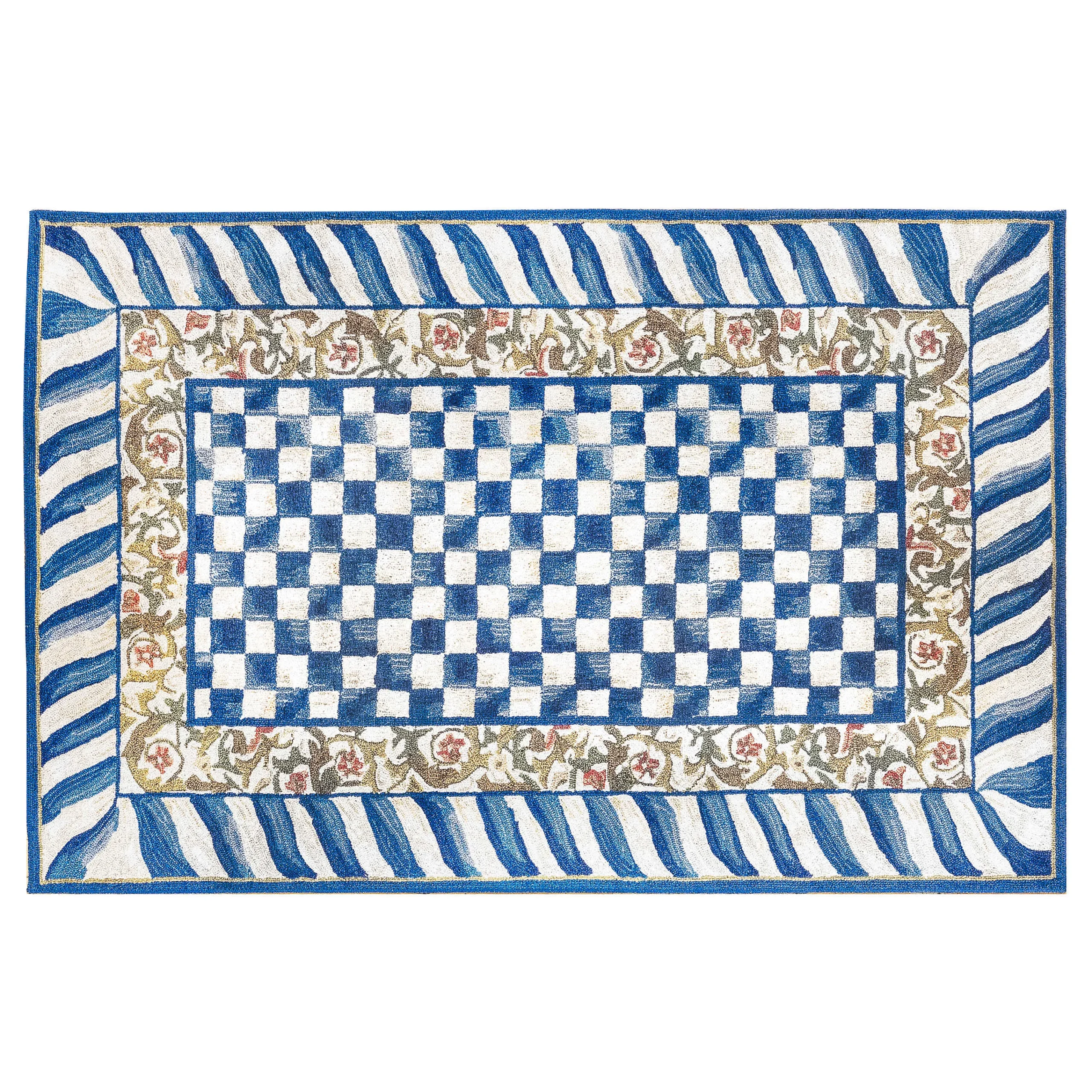 MacKenzie-Childs Truly Royal Check 5' x 7'6 Washable Rug| Rugs