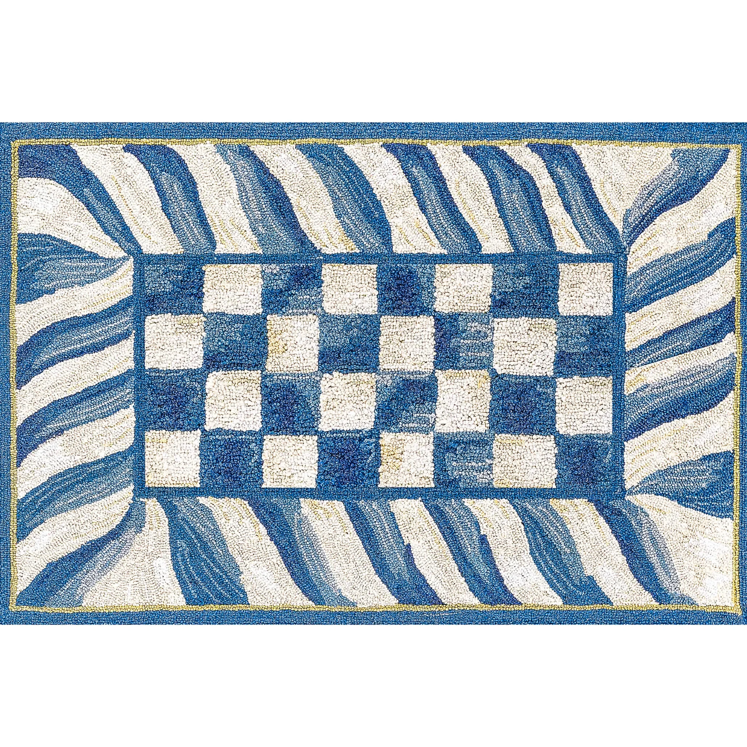 MacKenzie-Childs Truly Royal Check 2' x 3' Washable Rug| Rugs