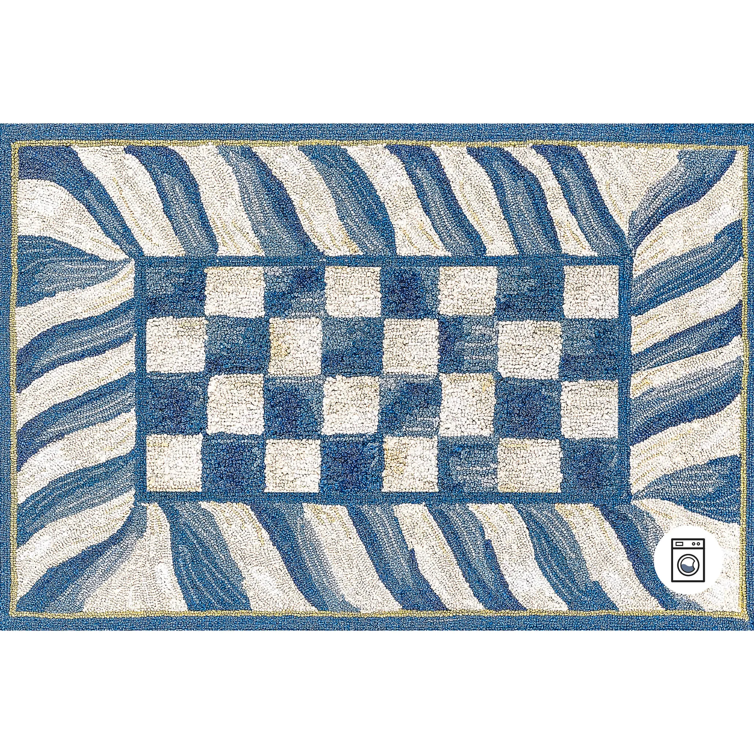 MacKenzie-Childs Truly Royal Check 2' x 3' Washable Rug| Rugs