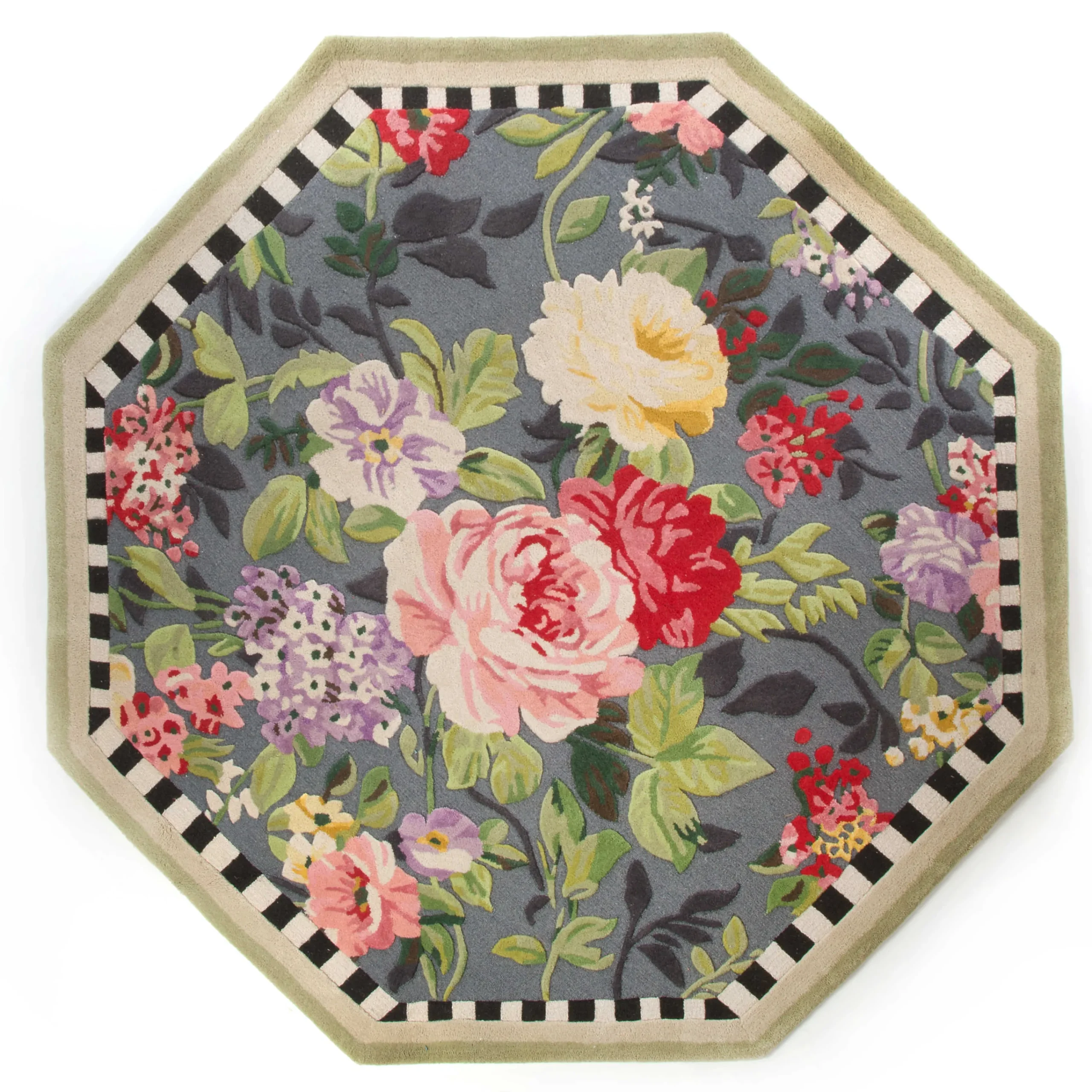 MacKenzie-Childs Tudor Rose 6' Octagon Rug| Rugs