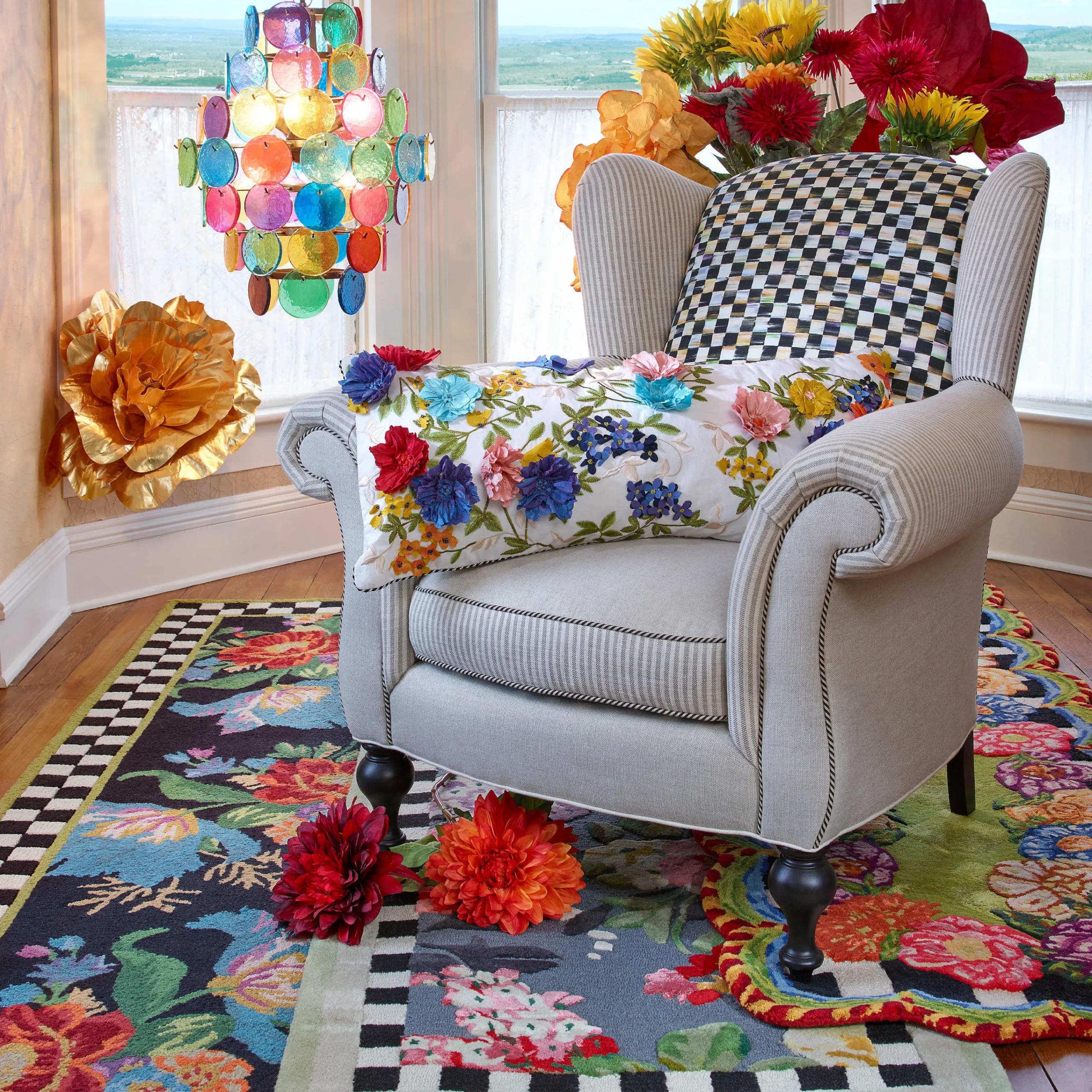 MacKenzie-Childs Tudor Rose 2'8 x 8' Runner| Rugs