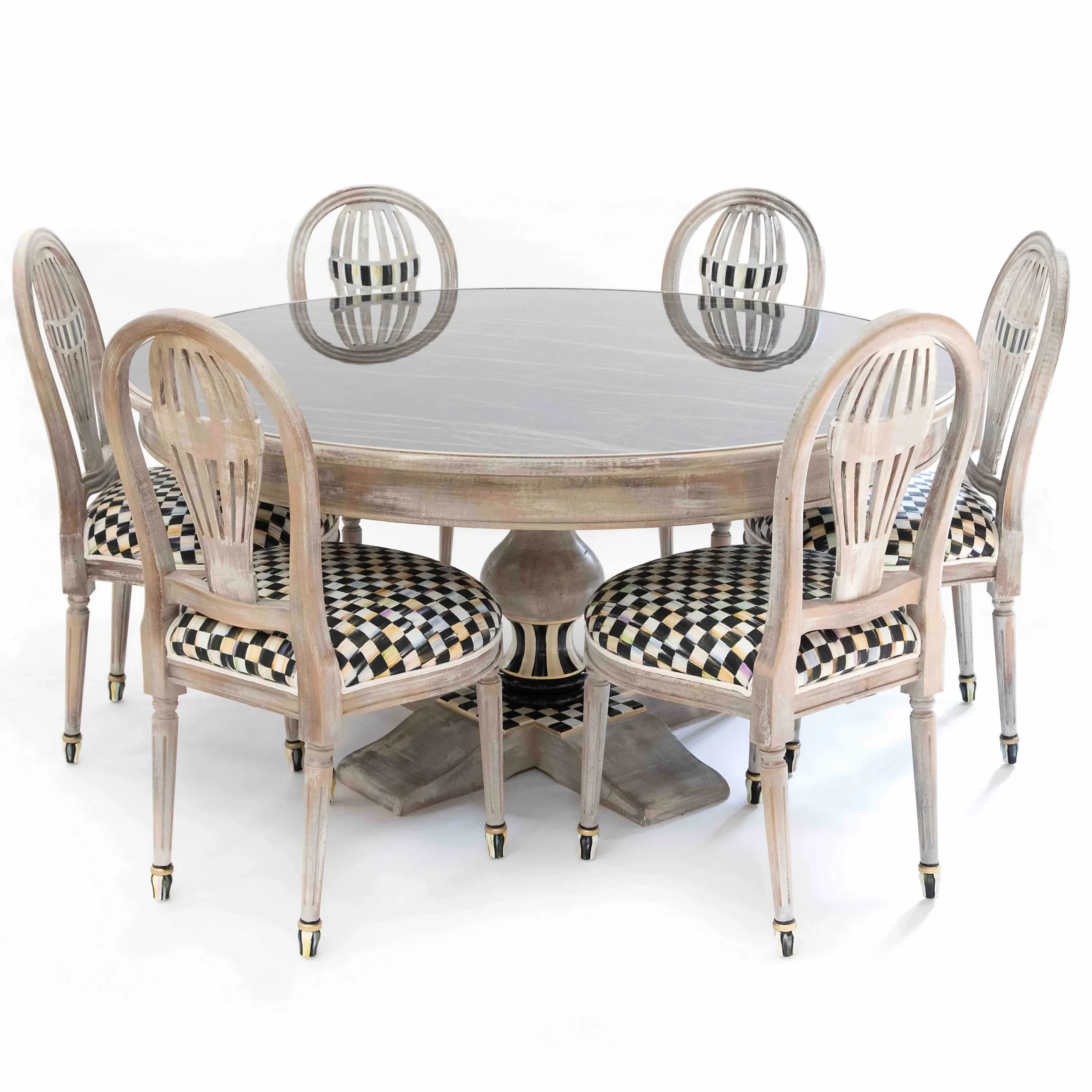 MacKenzie-Childs Tuscan Farm 62 Round Pedestal Table| Dining Room & Kitchen