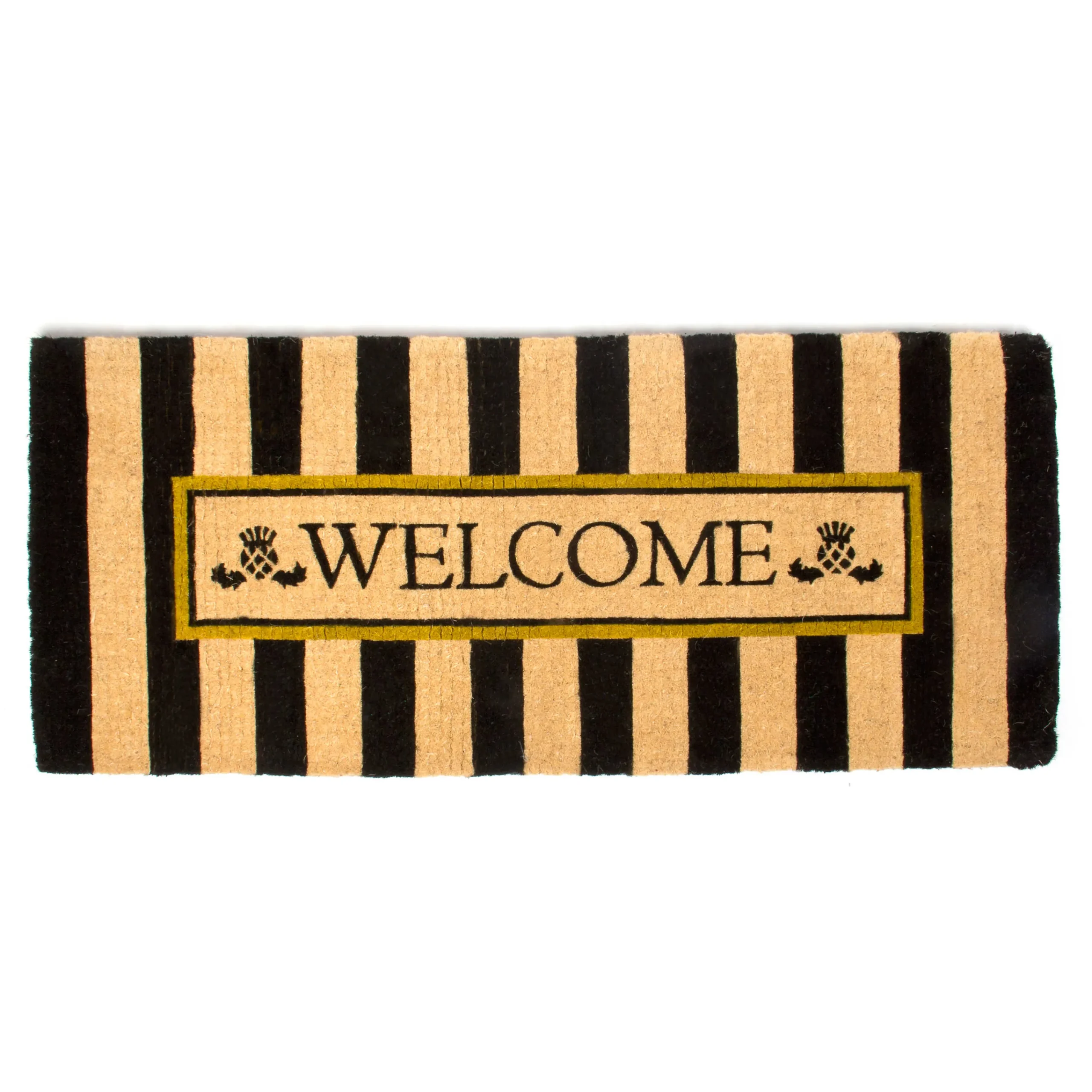 MacKenzie-Childs Welcome Awning Stripe Double Door Entrance Mat| Rugs