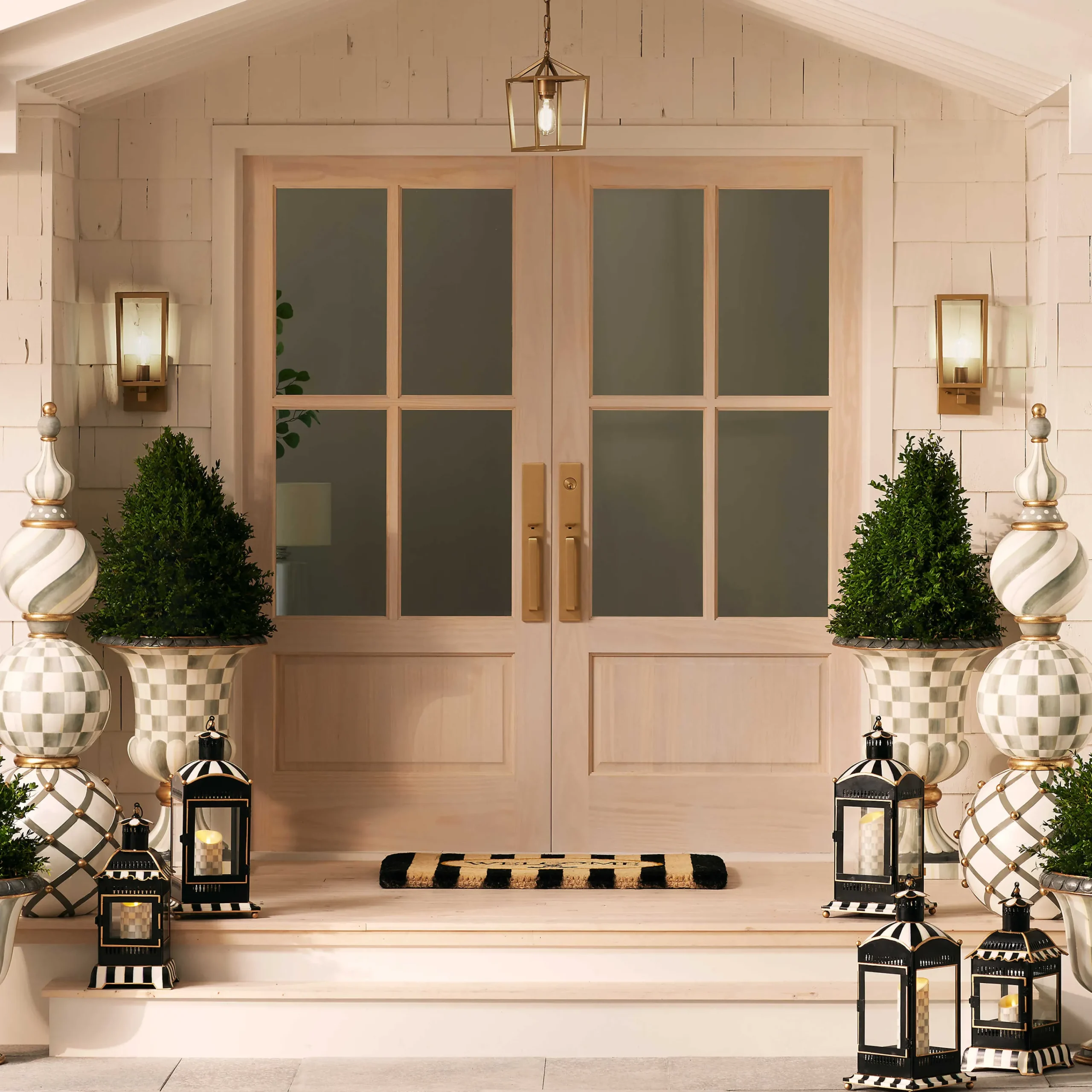MacKenzie-Childs Welcome Awning Stripe Entrance Mat| Rugs