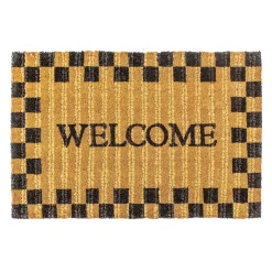 MacKenzie-Childs Welcome Checked Entrance Mat| Outdoor|Rugs